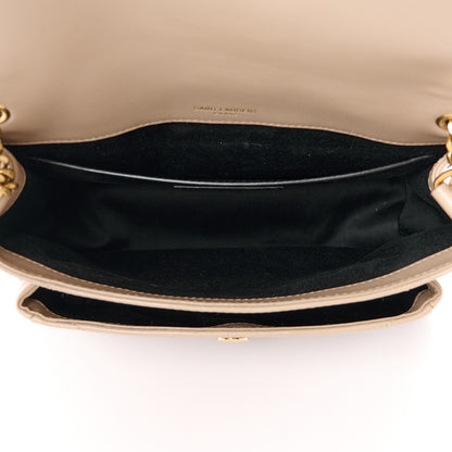 Saint Laurent Lambskin Matelasse Monogram Baby Niki Chain Satchel Dark Beige 5 of 12