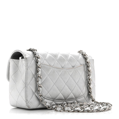 Chanel Metallic Lambskin Quilted Mini Rectangular Flap Silver 3 of 11
