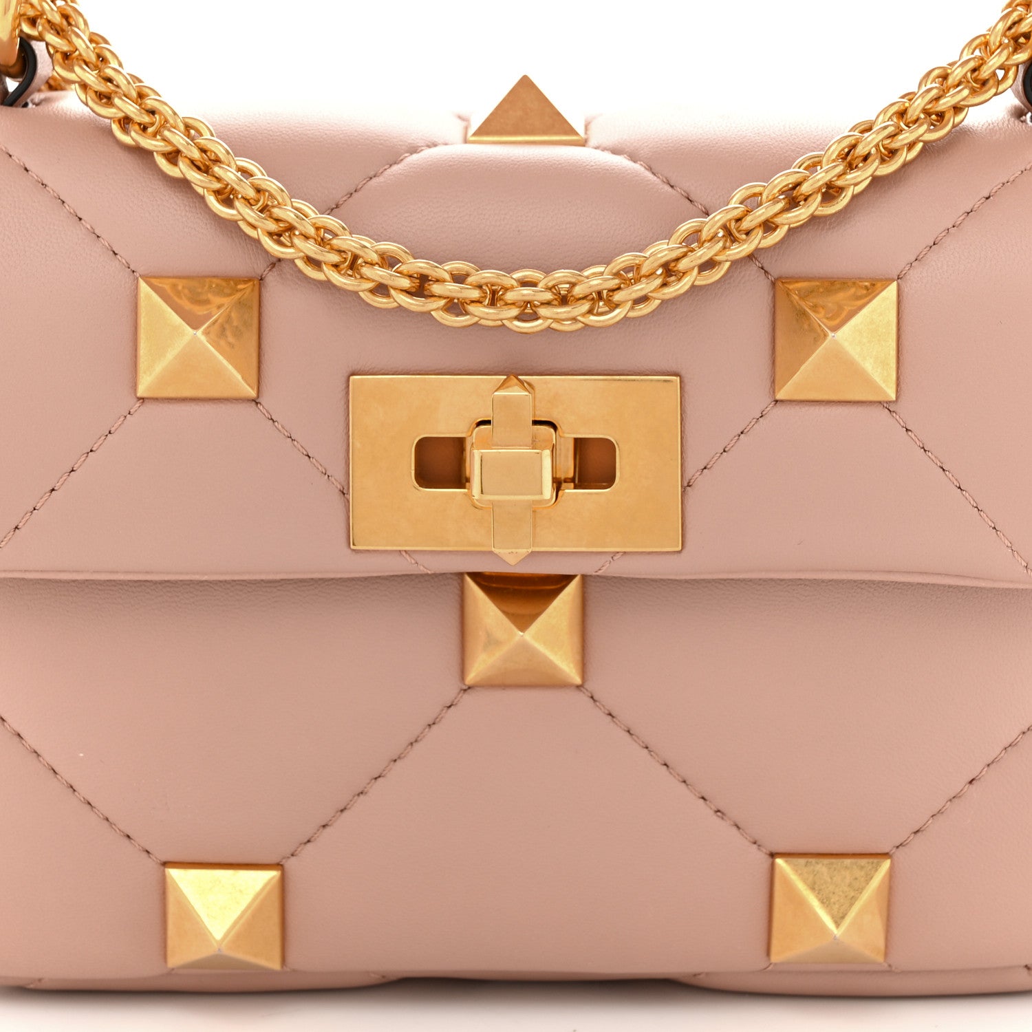 Valentino Garavani Nappa Small Roman Stud Shoulder Bag Rose Cannelle 7 of 9