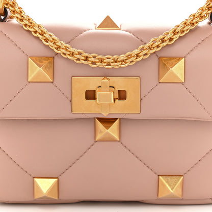 Valentino Garavani Nappa Small Roman Stud Shoulder Bag Rose Cannelle 7 of 9