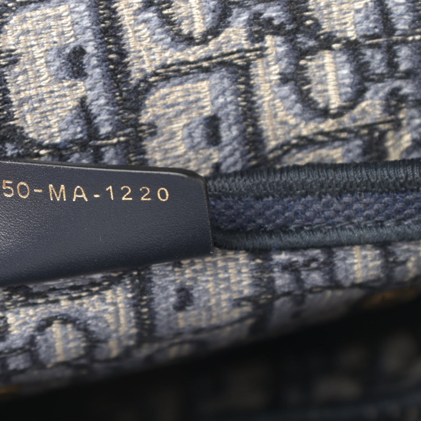 Oblique Embroidered Saddle Bag Blue