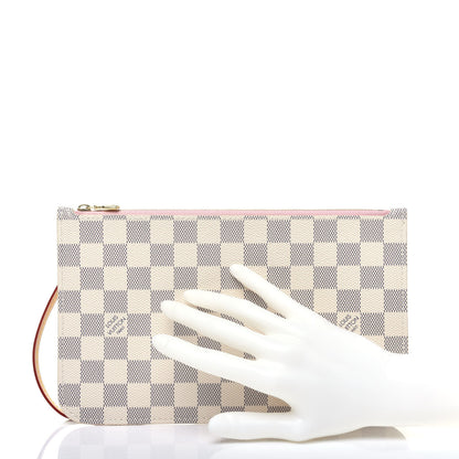 Louis Vuitton Damier Azur Neverfull MM GM Pochette Rose Ballerine 2 of 10