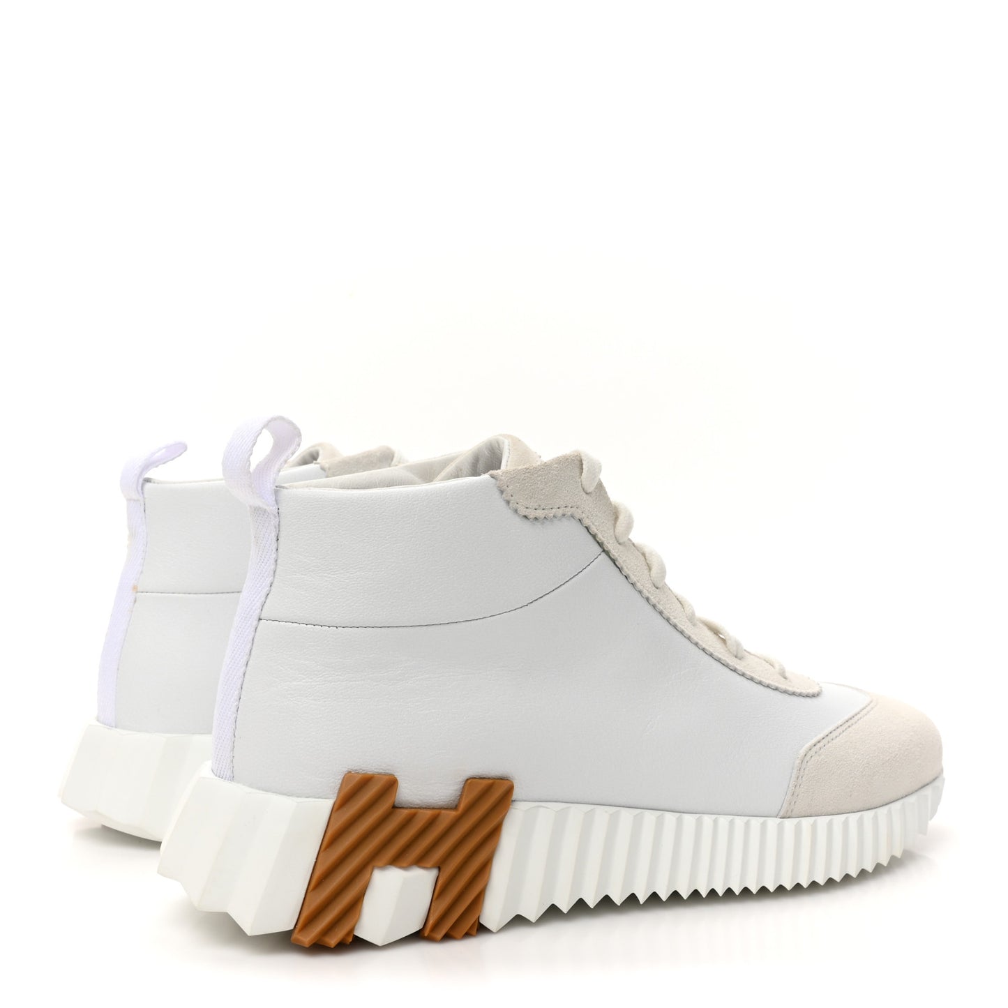Goatskin Suede Hip-Hop High Top Sneakers 38 White