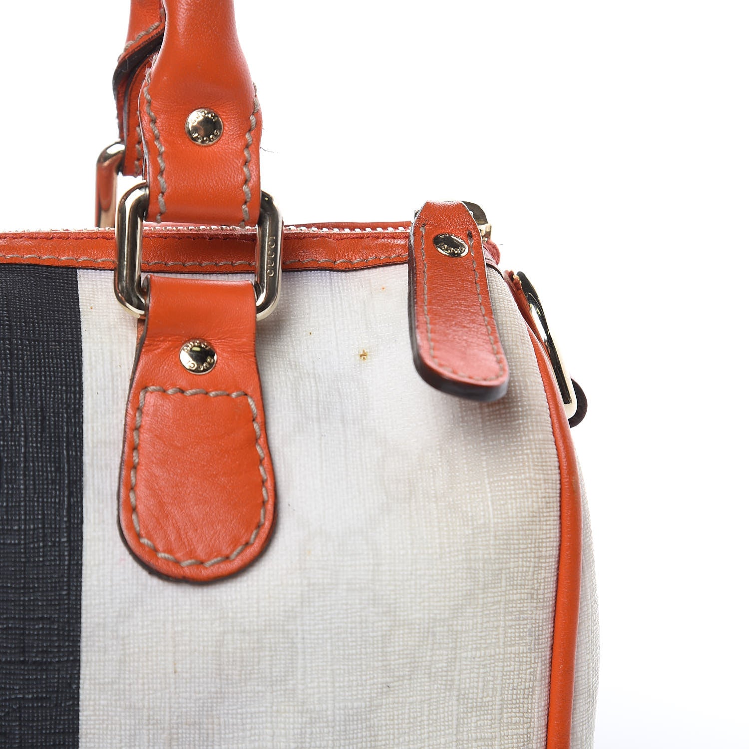 Gucci GG Plus Monogram Web Stripe Small Joy Boston Orange 11 of 19