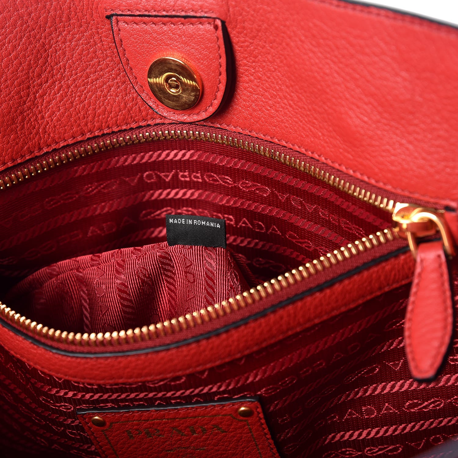 Prada Vitello Daino Tote Rosso 9 of 10