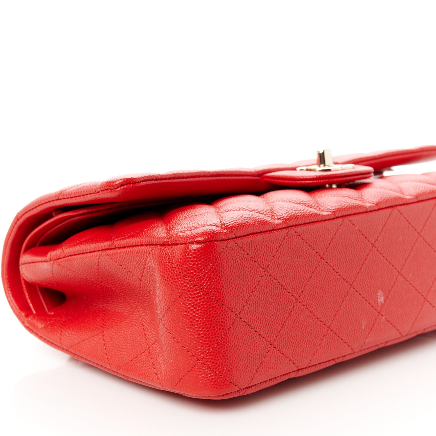 Chanel Caviar Quilted Medium Double Flap Red 10 of 13