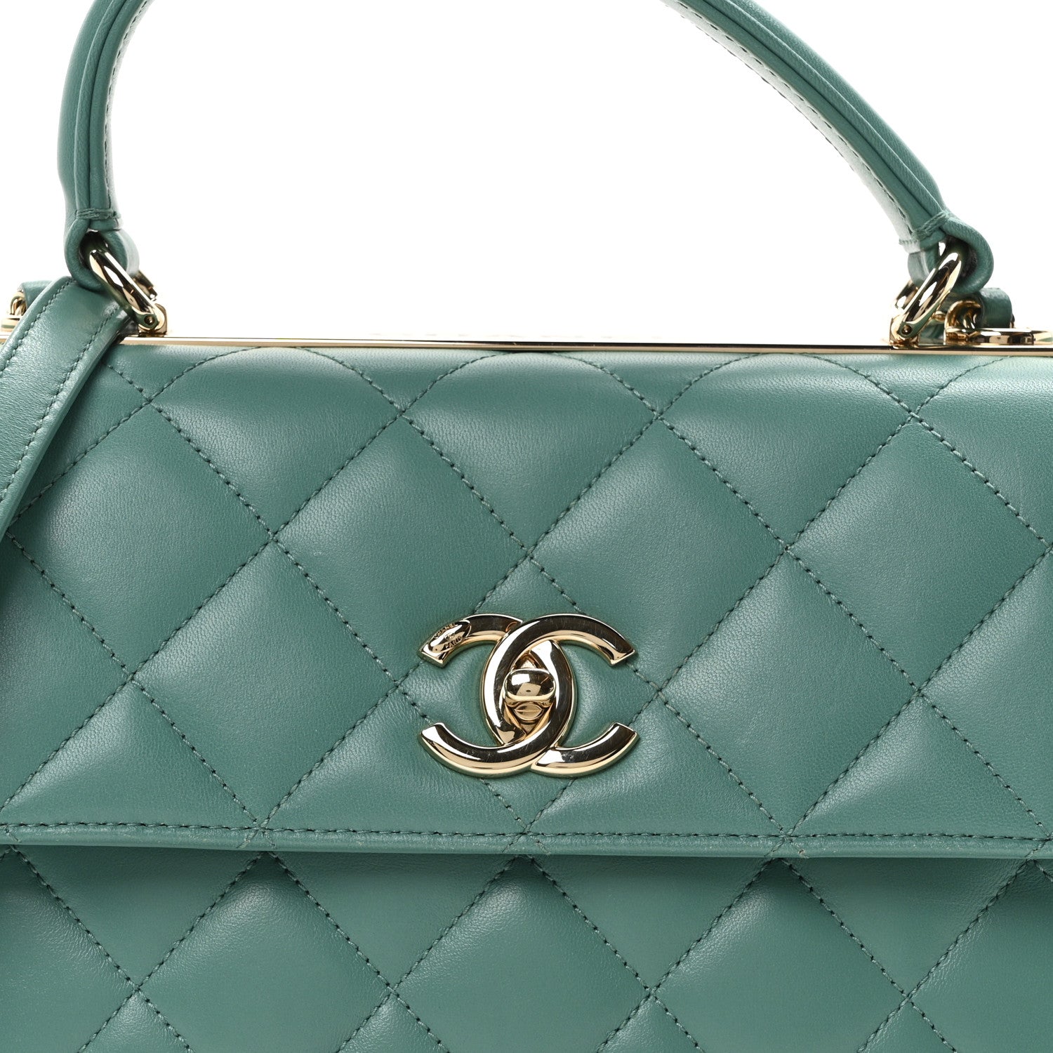 Chanel Lambskin Quilted Small Trendy CC Flap Dual Handle Bag Light Green 8 of 11