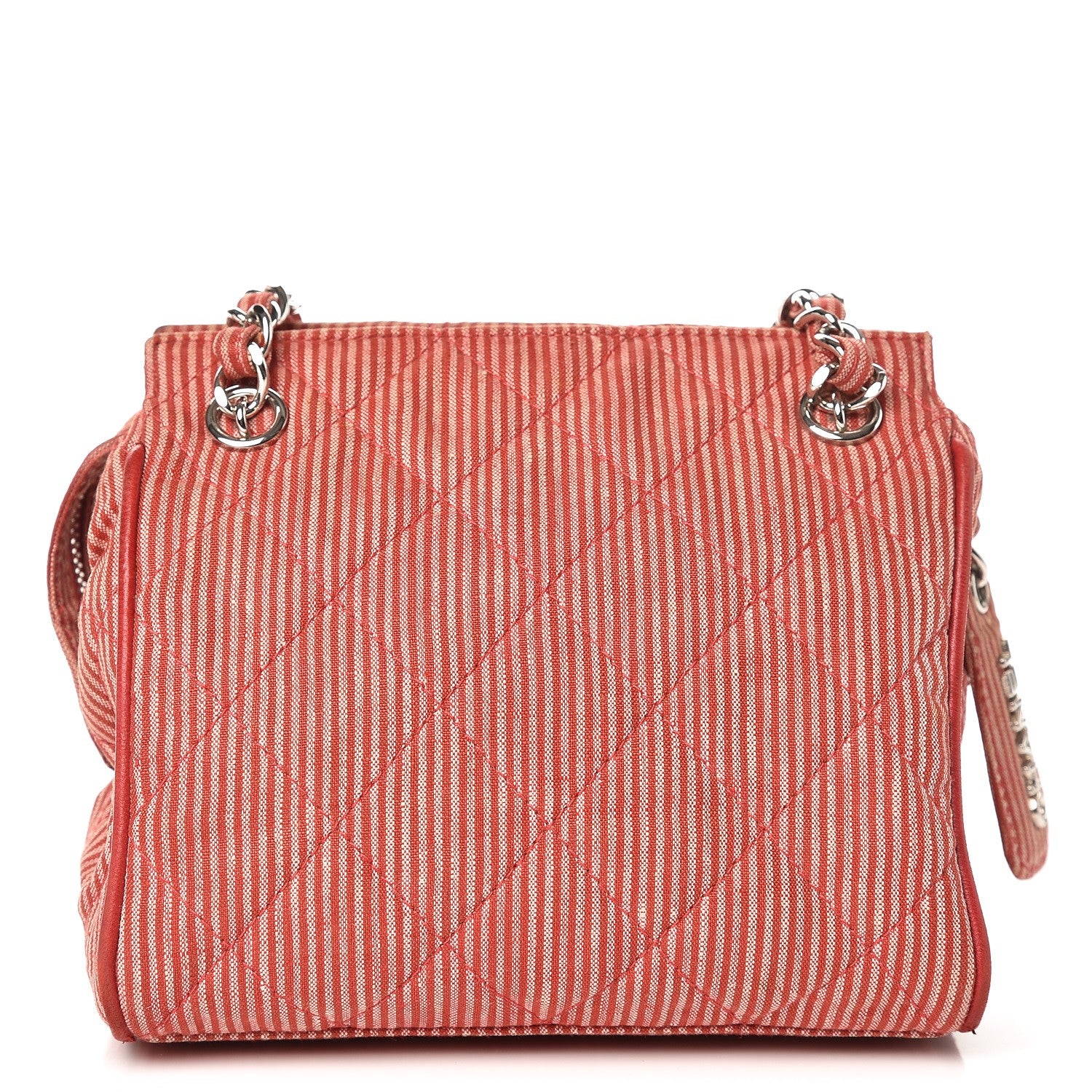 Chanel Toile Striped Quilted Mini Shoulder Bag Red 1 of 16