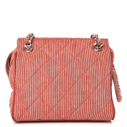 Chanel Toile Striped Quilted Mini Shoulder Bag Red 1 of 16