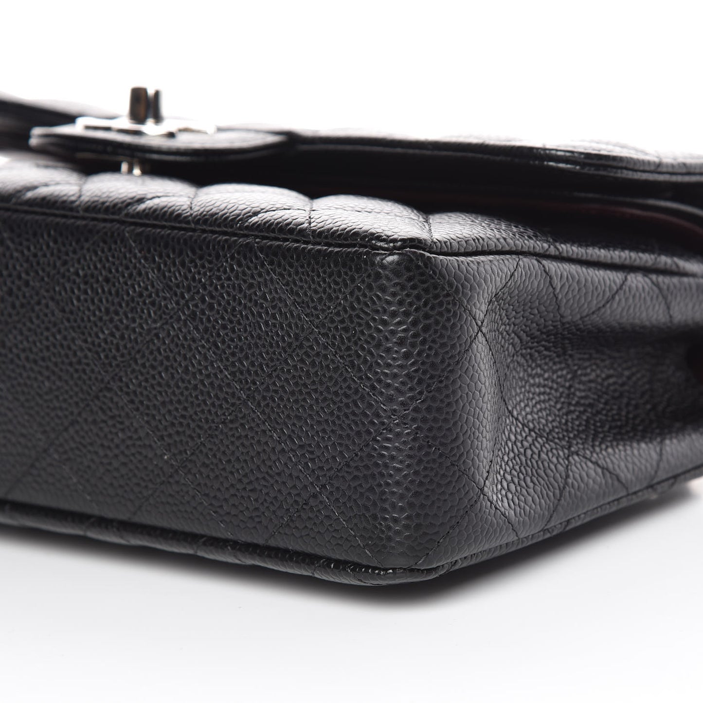 Caviar Quilted Small Double Flap Black