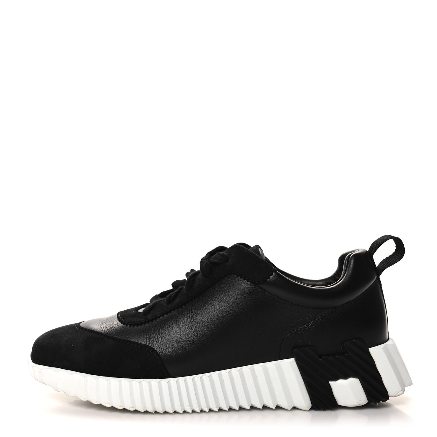 Calfskin Suede Goatskin Bouncing Sneakers 40 Black