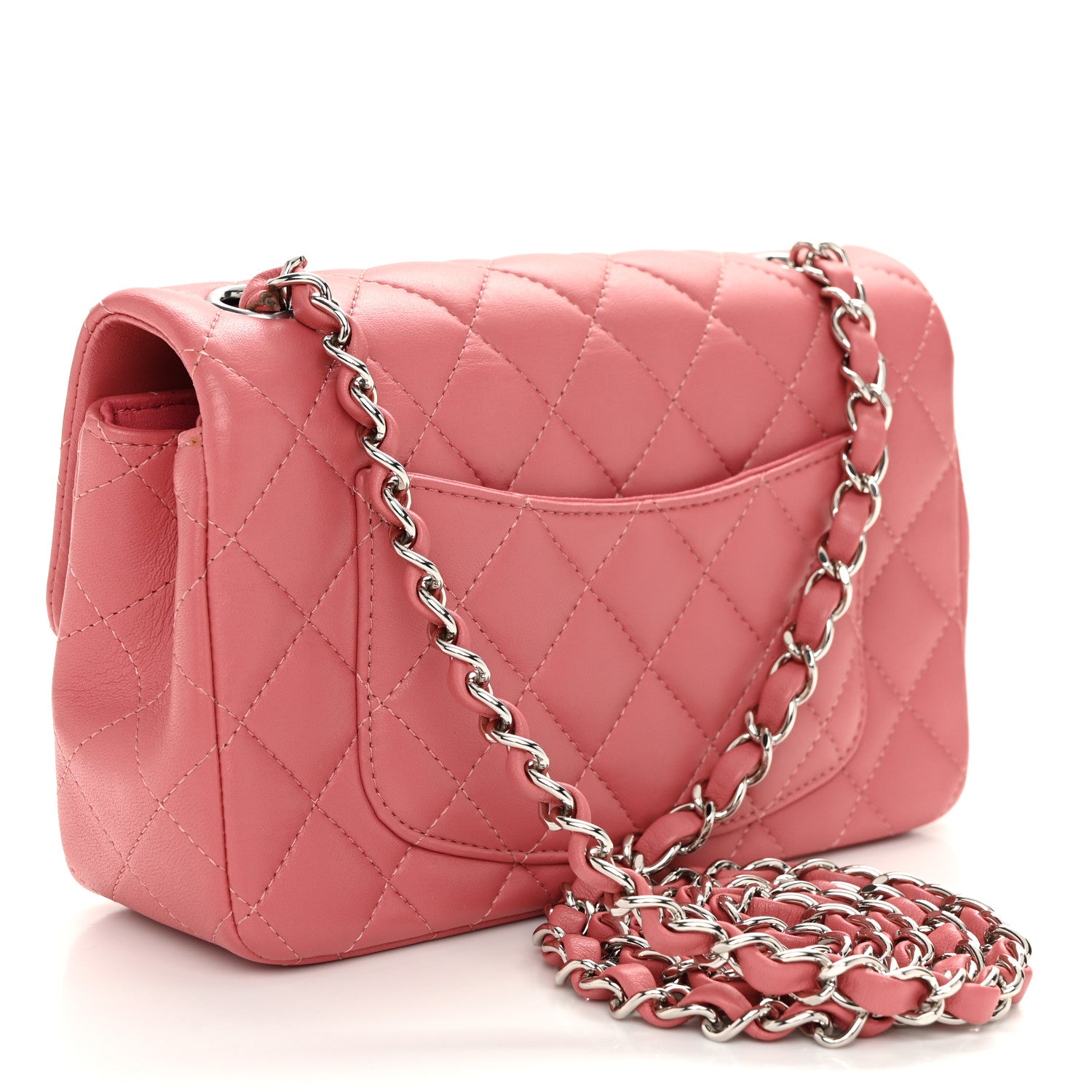 Chanel Lambskin Quilted Mini Rectangular Flap Pink 3 of 10
