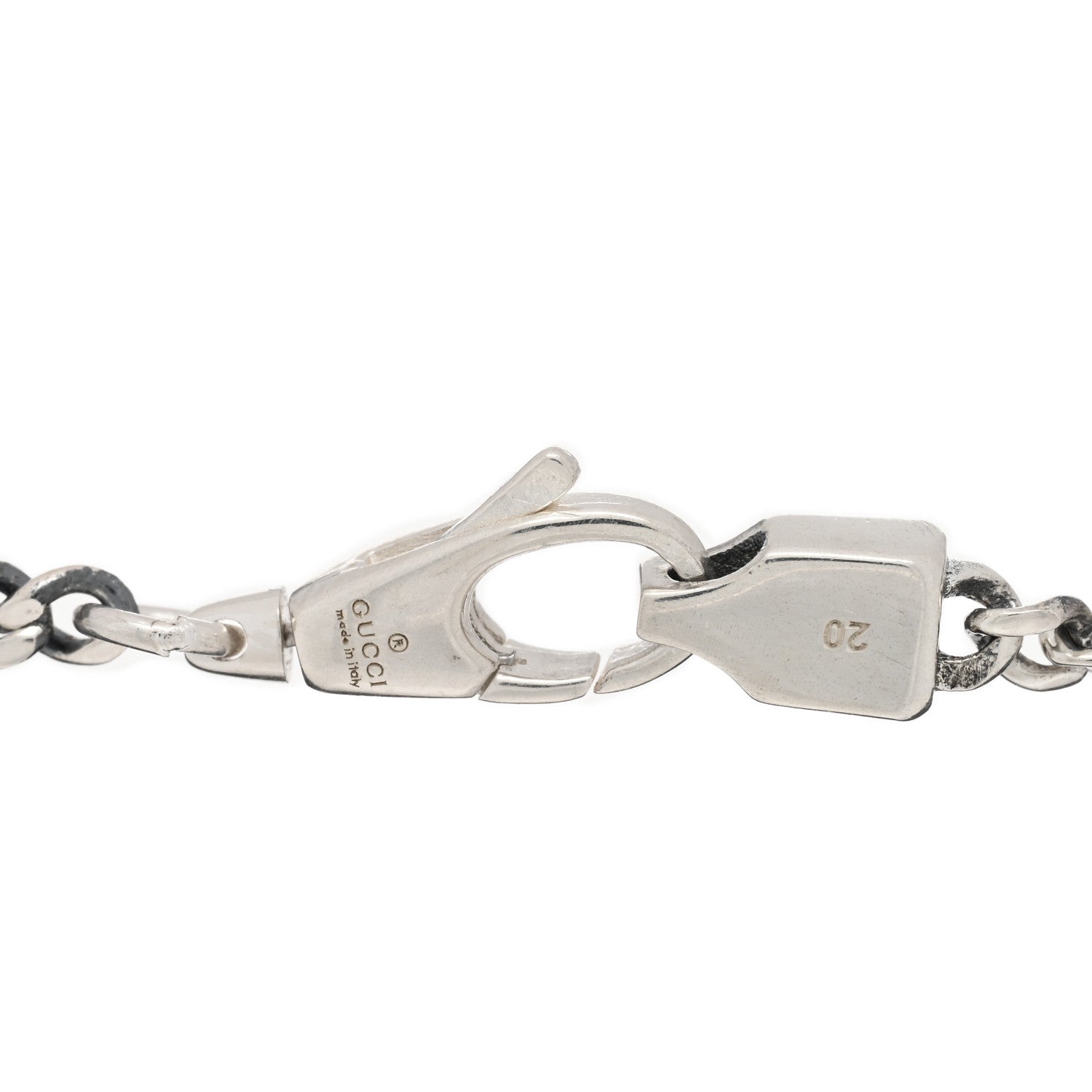 Gucci Sterling Silver Enamel Thin Interlocking G Bracelet Black 3 of 3