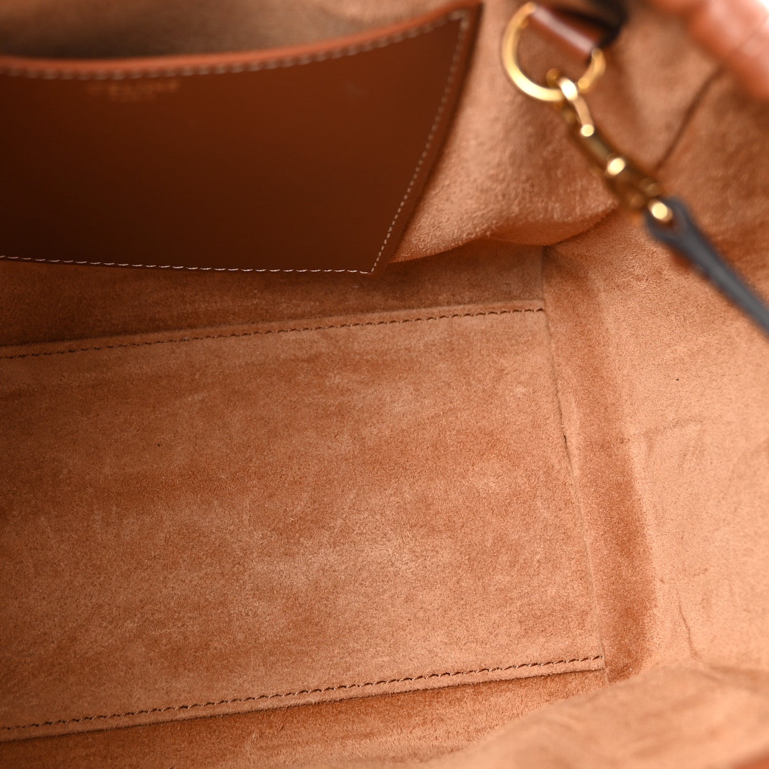 Celine Smooth Calfskin Cuir Small Triomphe Cabas Drawstring Tan 5 of 13