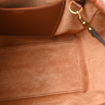 Celine Smooth Calfskin Cuir Small Triomphe Cabas Drawstring Tan 5 of 13