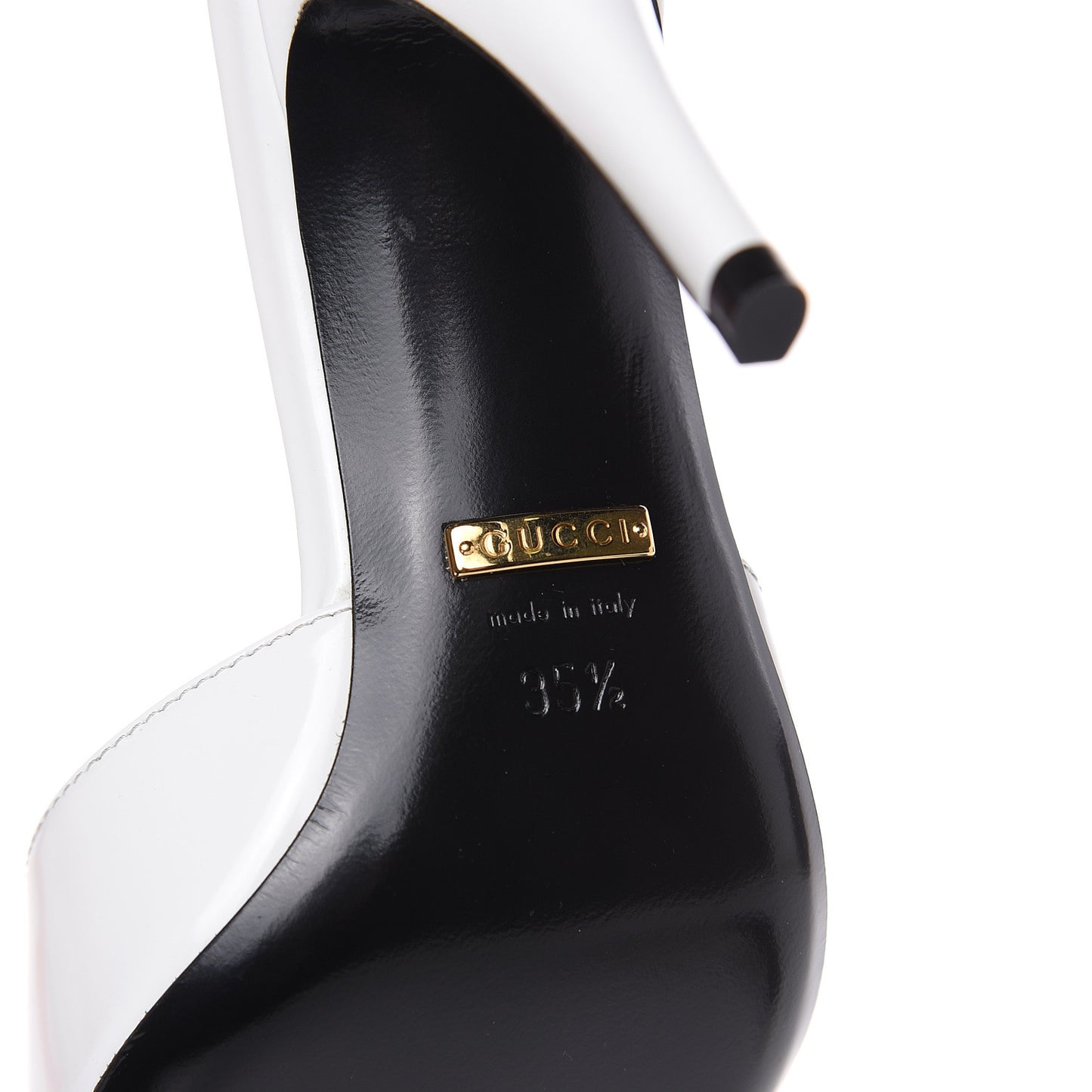 Polished Calfskin Scarlet Mid Heel Slide Sandals 35.5 Great White