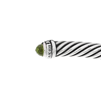 David Yurman Sterling Silver Diamond Peridot 5mm Cable Classics Bracelet 3 of 3