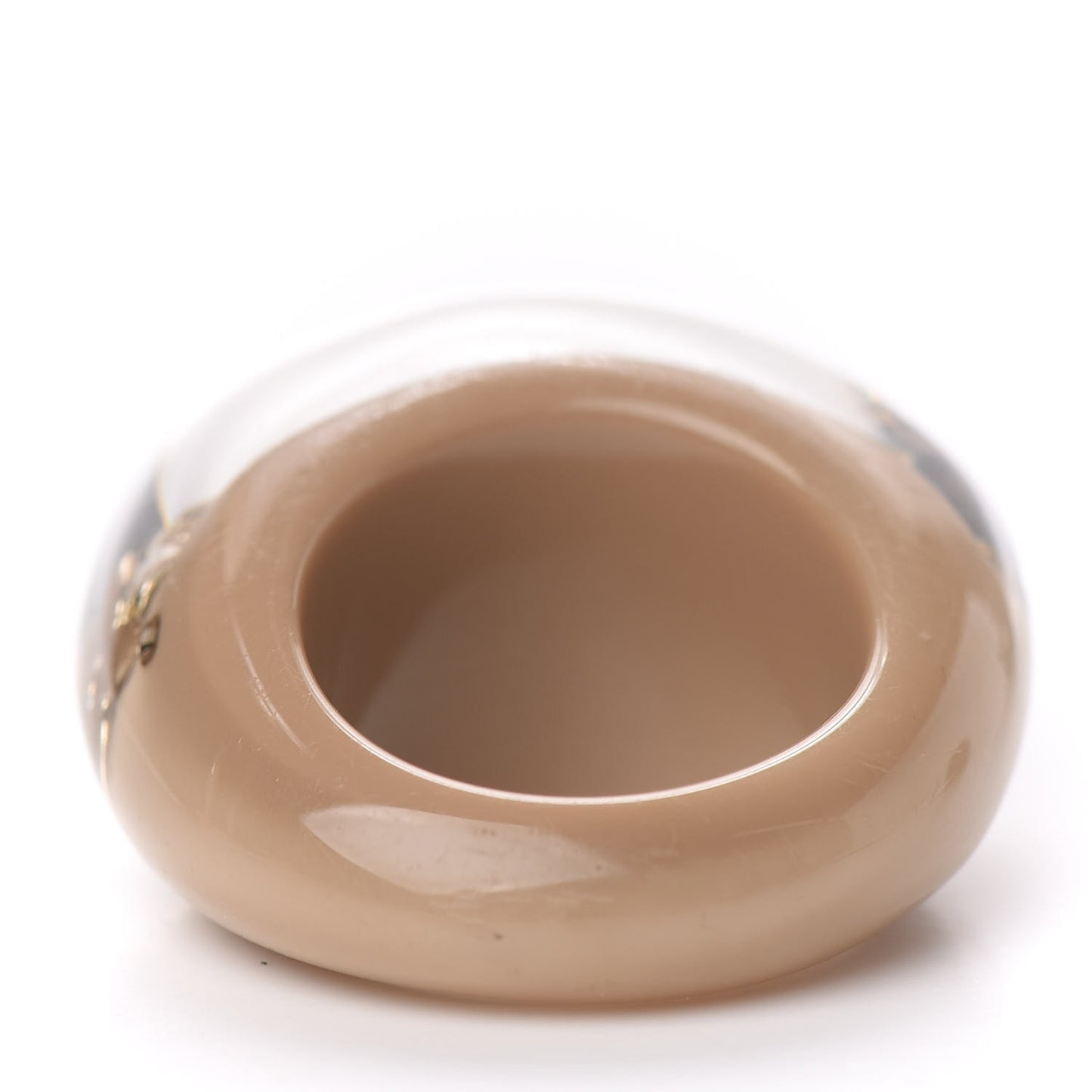 Resin Swarovski Crystal Inclusion Ring 5.5 Beige