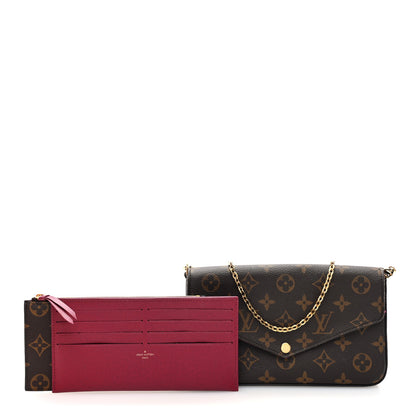 Louis Vuitton Monogram Pochette Felicie Chain Wallet Fuchsia 3 of 11