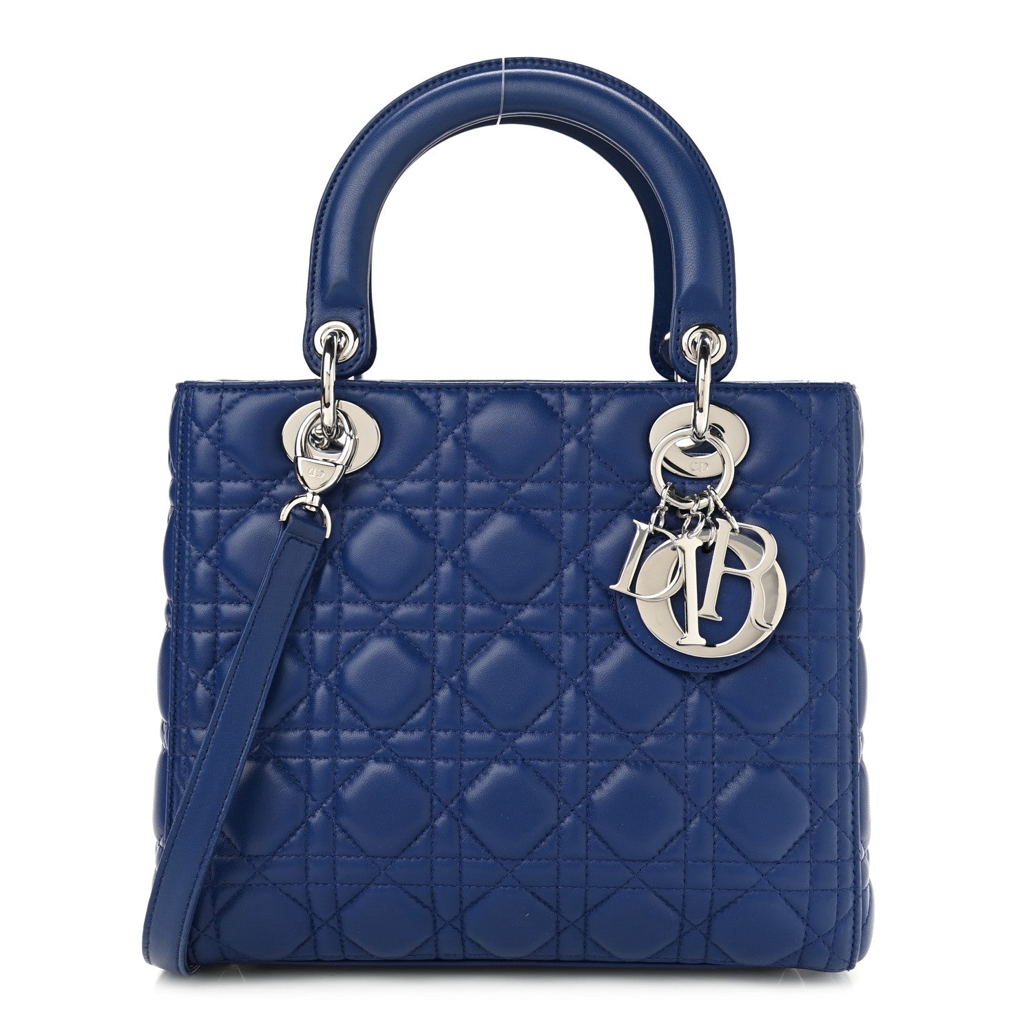 Christian Dior Lambskin Cannage Medium Lady Dior Blue 1 of 10