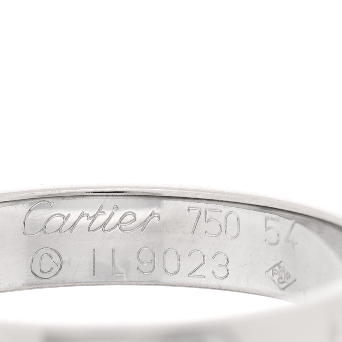 18K White Gold 3.5mm LOVE Wedding Band Ring 54 6.75