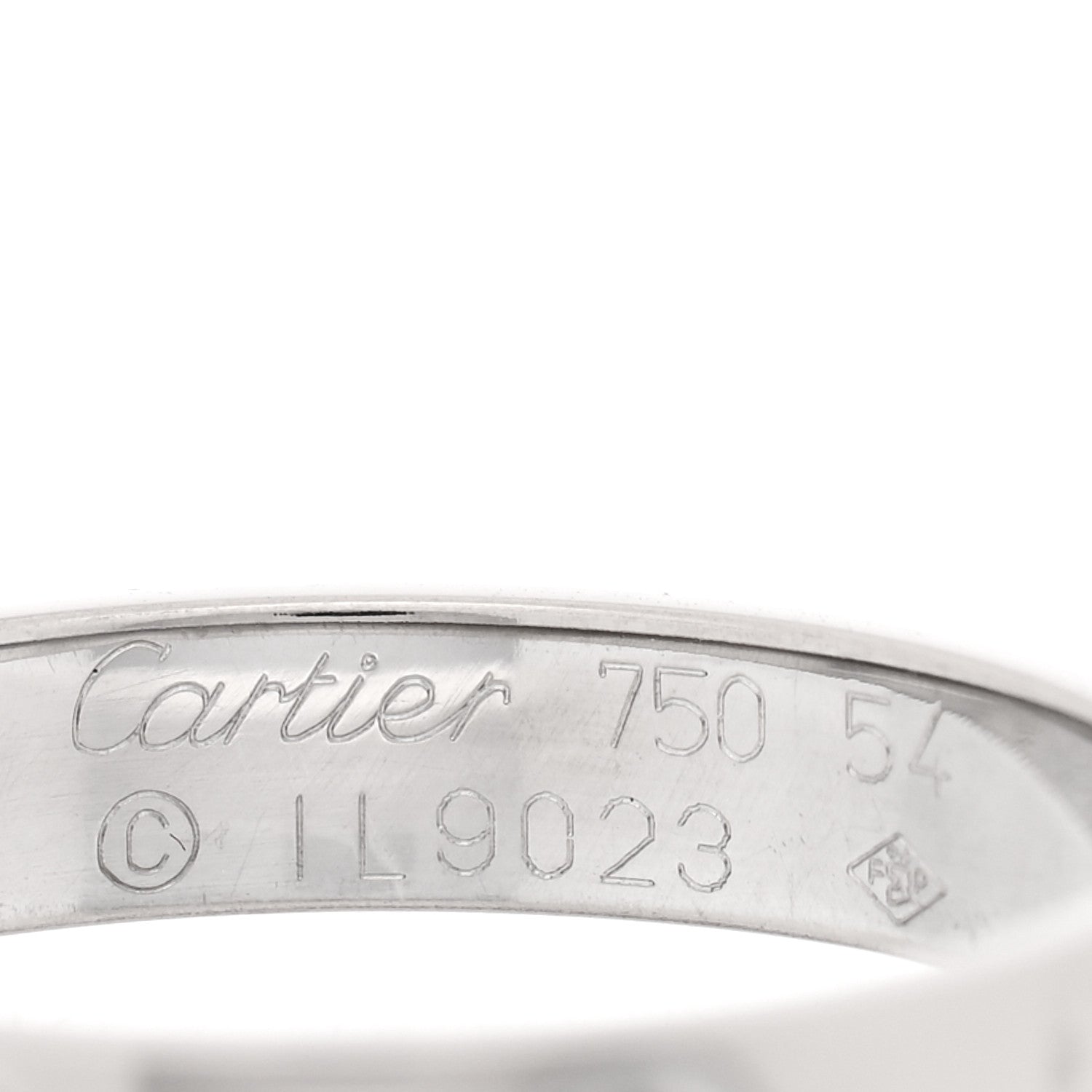 Cartier 18K White Gold 3.5mm LOVE Wedding Band Ring 54 6.75 4 of 4