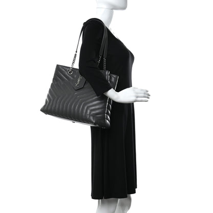 Saint Laurent Calfskin Y Quilted Monogram Large Loulou Shopper Storm 2 of 13
