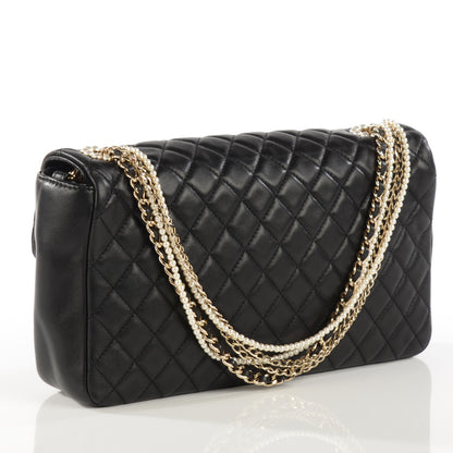 Chanel Lambskin Quilted Medium Westminster Pearl Flap Black 3 of 7