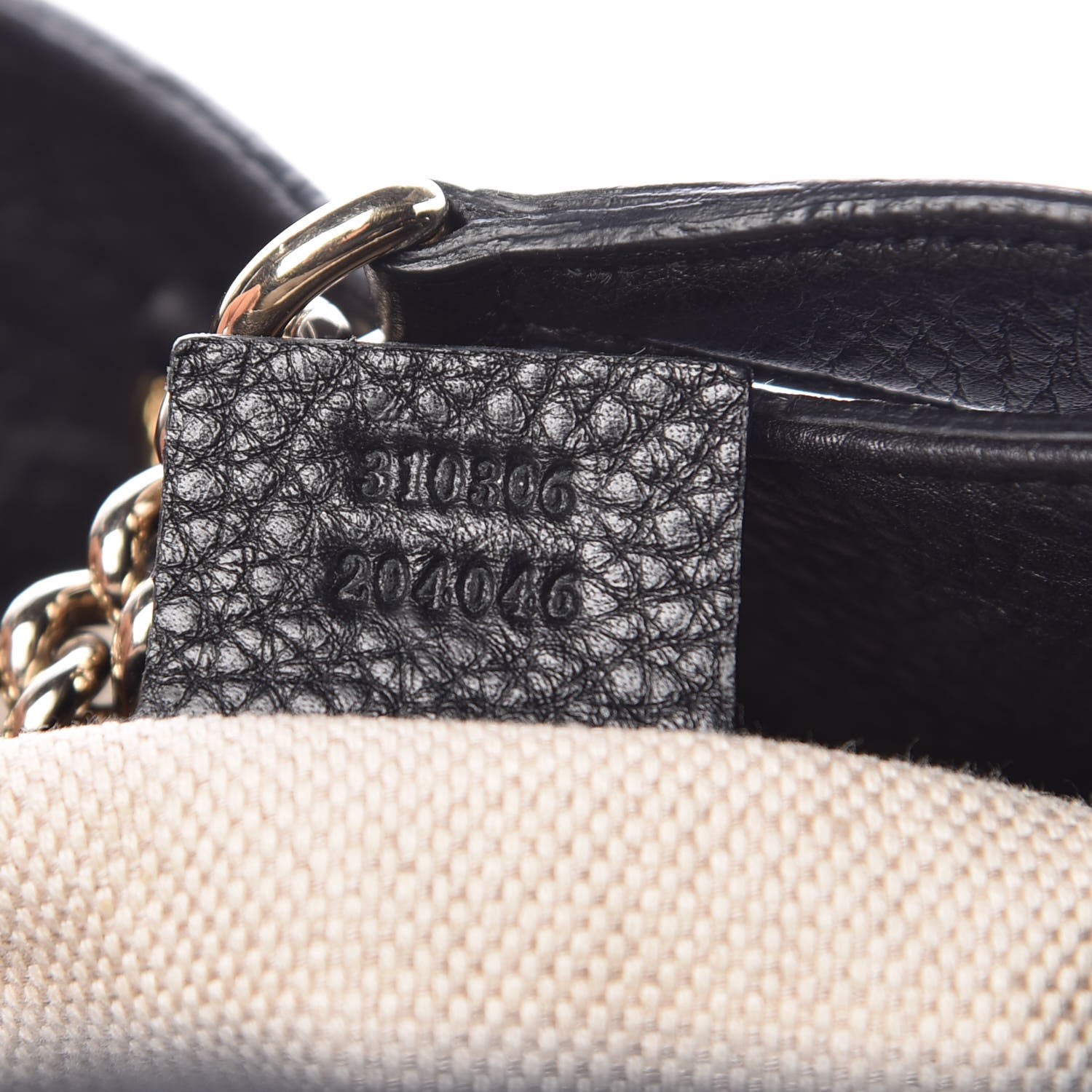 Gucci Pebbled Calfskin Large Soho Chain Shoulder Bag Black 7 of 9