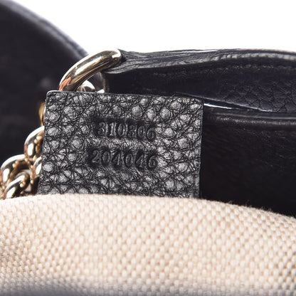 Gucci Pebbled Calfskin Large Soho Chain Shoulder Bag Black 7 of 9