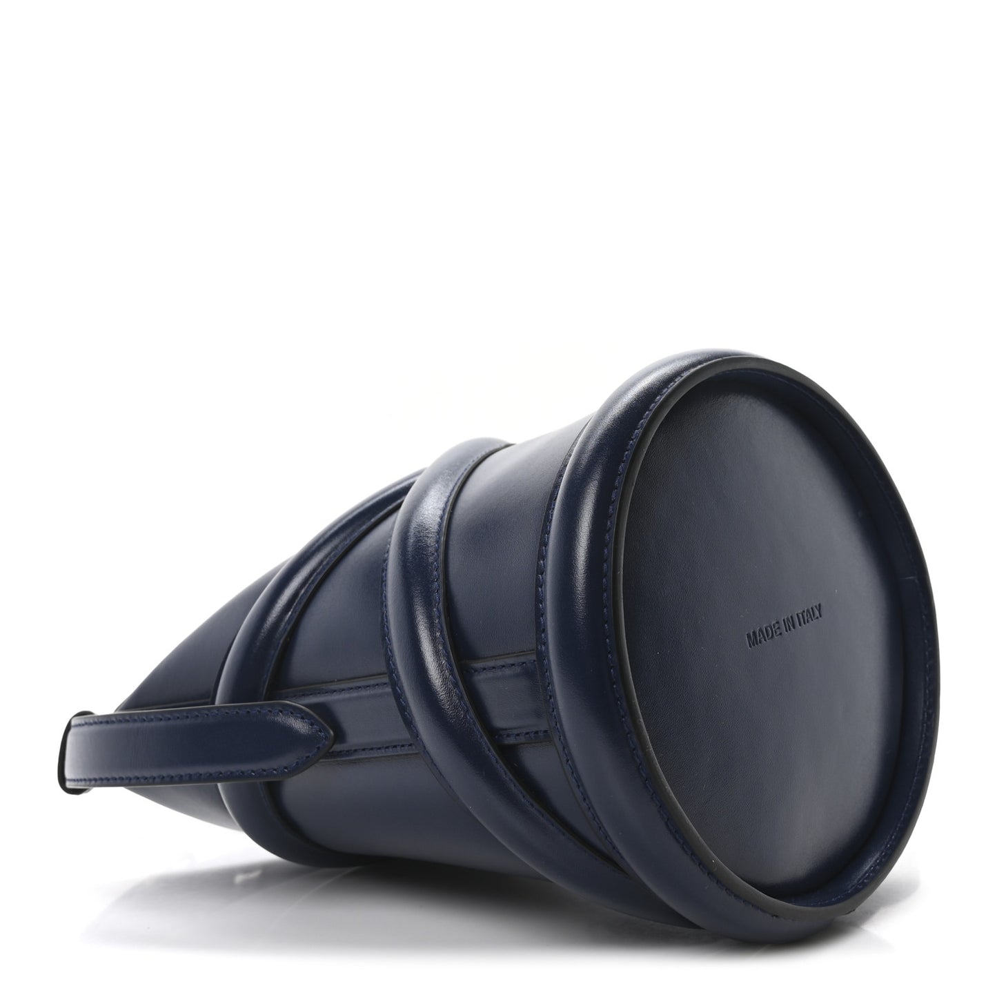 Calfskin Mini Curve Bucket Bag Navy