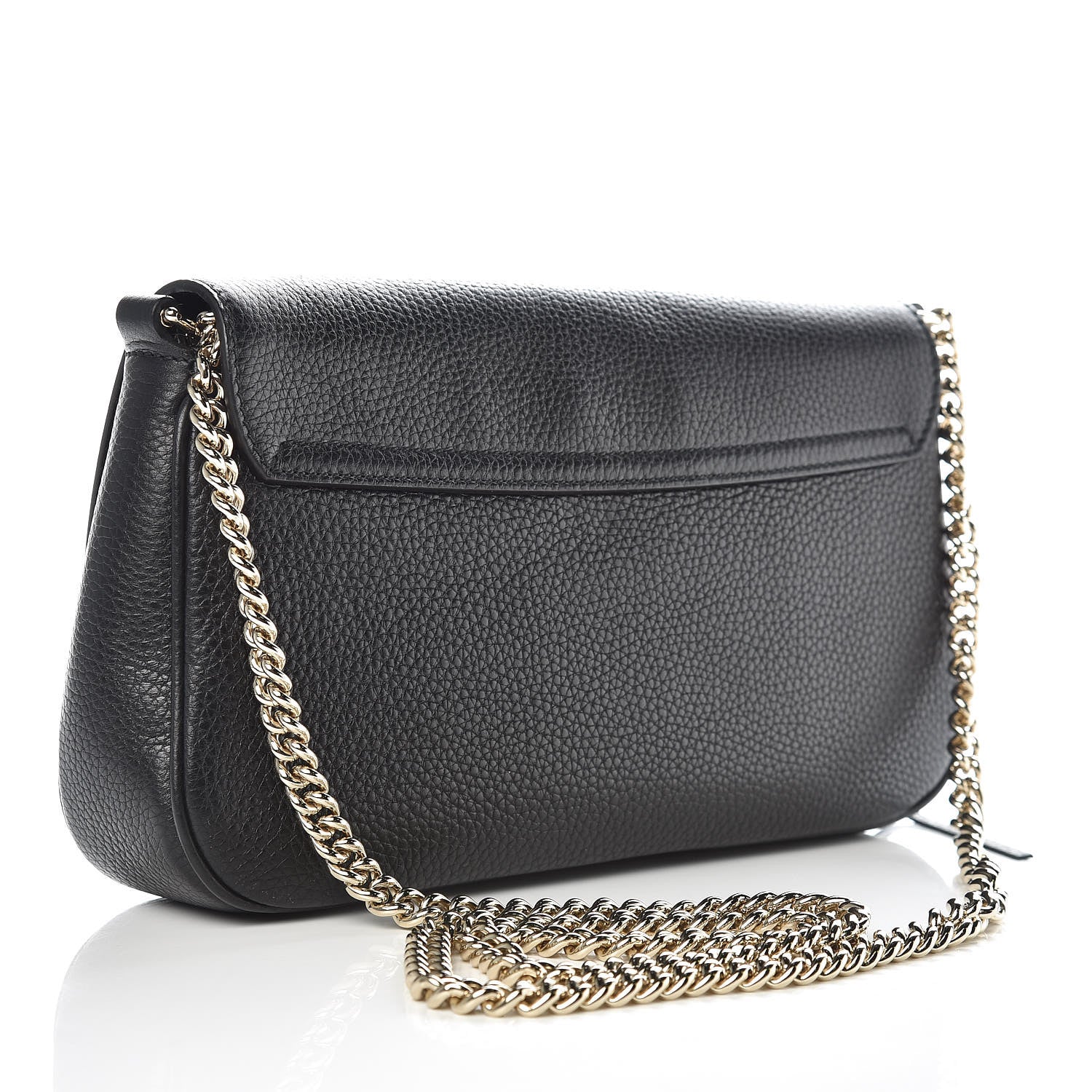 Gucci Pebbled Calfskin Medium Soho Flap Crossbody Black 3 of 9