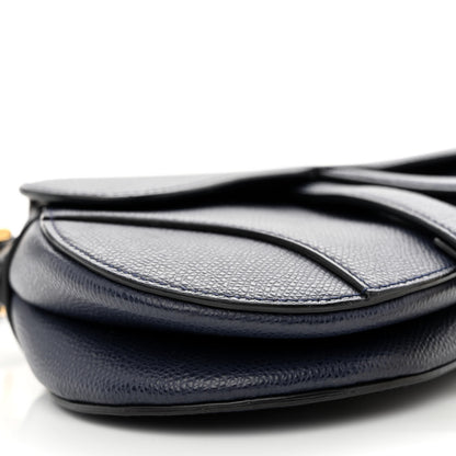 Christian Dior Grained Calfskin Mini Saddle Bag Navy 9 of 16