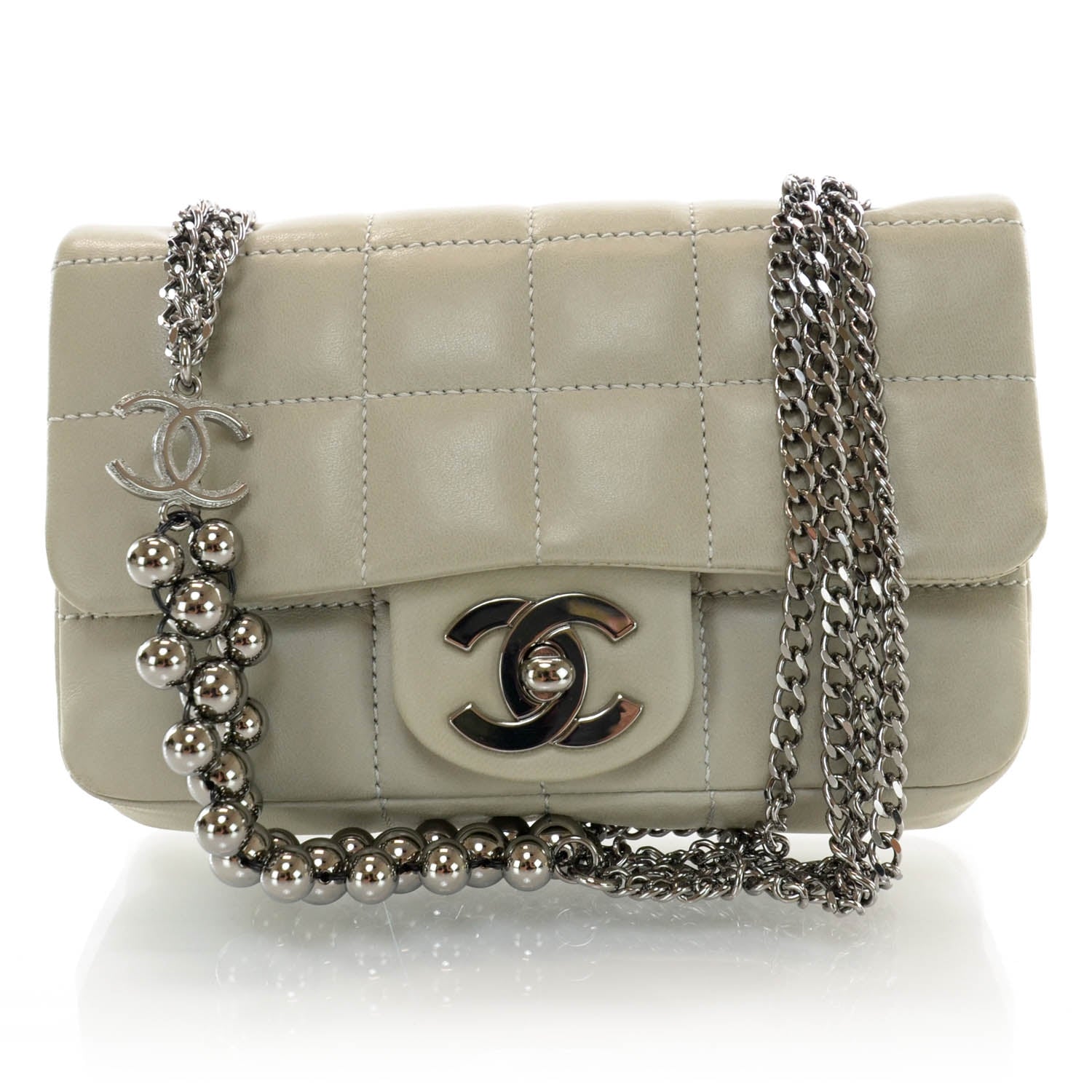 Chanel Lambskin Square Quilted Mini Flap Grey 1 of 9