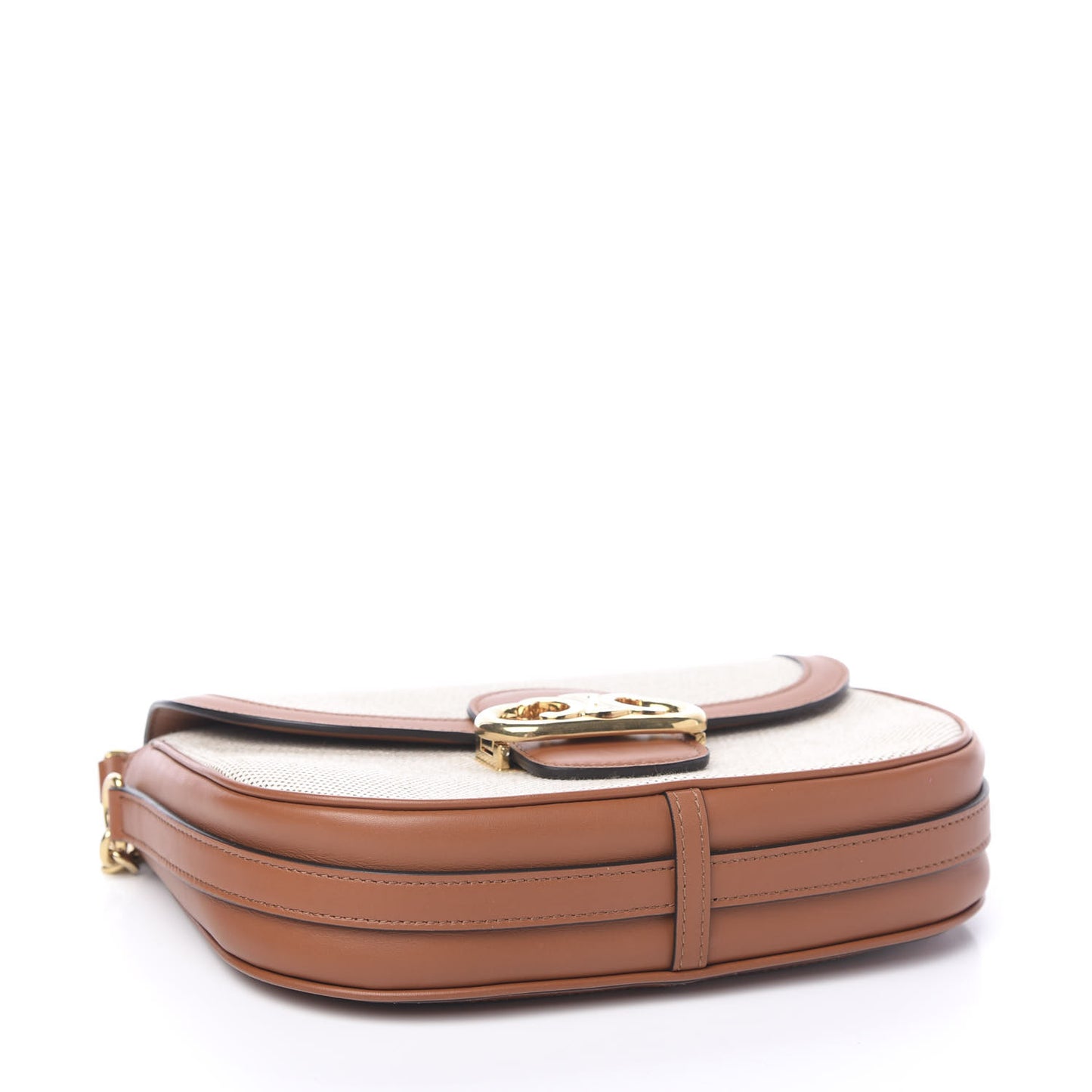 Textile Natural Calfskin Medium Chain Maillon Triomphe Tan White