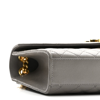 Saint Laurent Grain De Poudre Textured Mixed Matelasse Medium Triquilt Monogram Satchel Fog 8 of 9