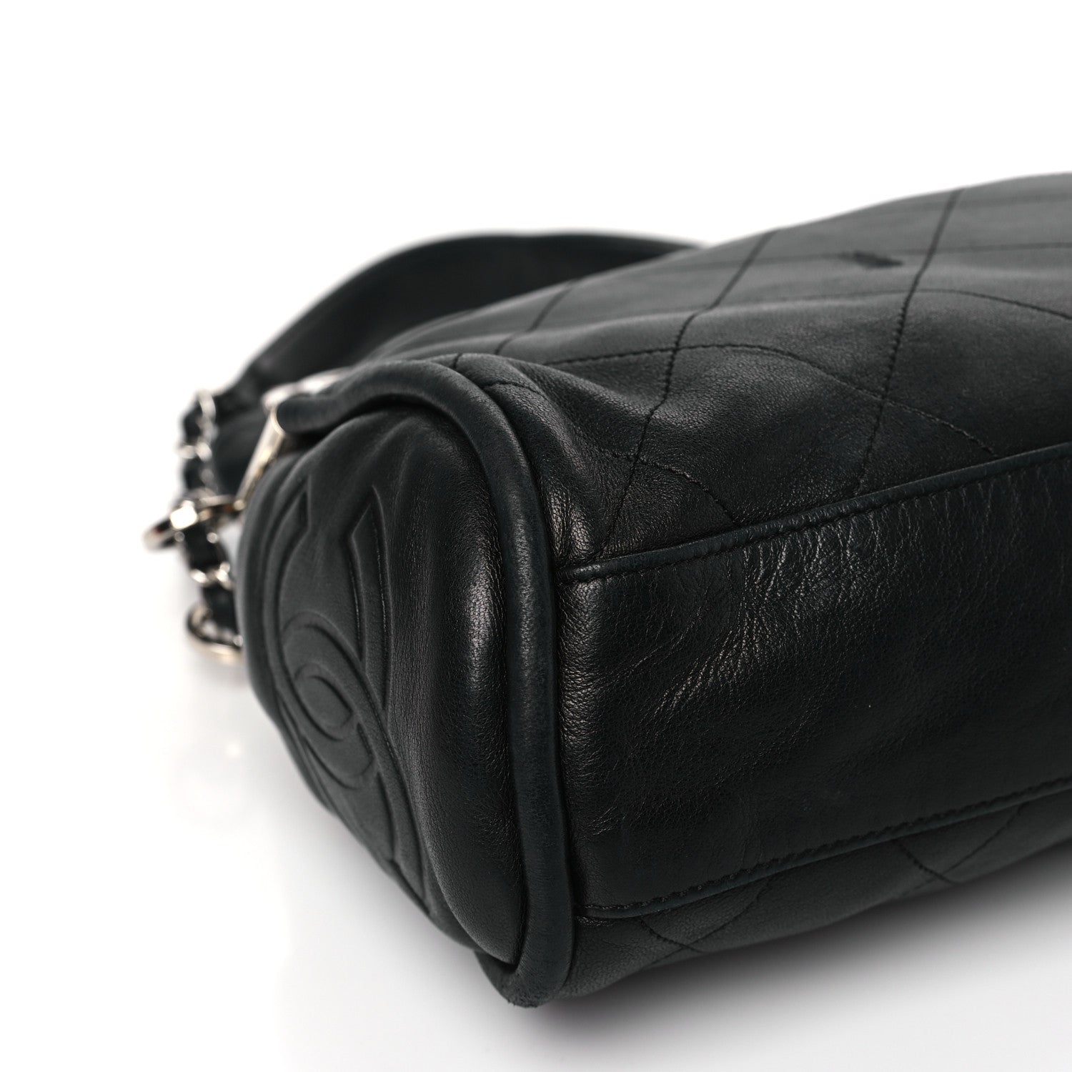 Chanel Lambskin Stitched Medium Ultimate Soft Tote Black 8 of 9