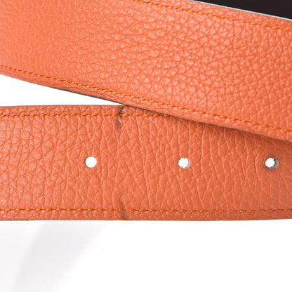 Hermes Box Togo 32mm Belt Strap 90 Black Orange 6 of 8