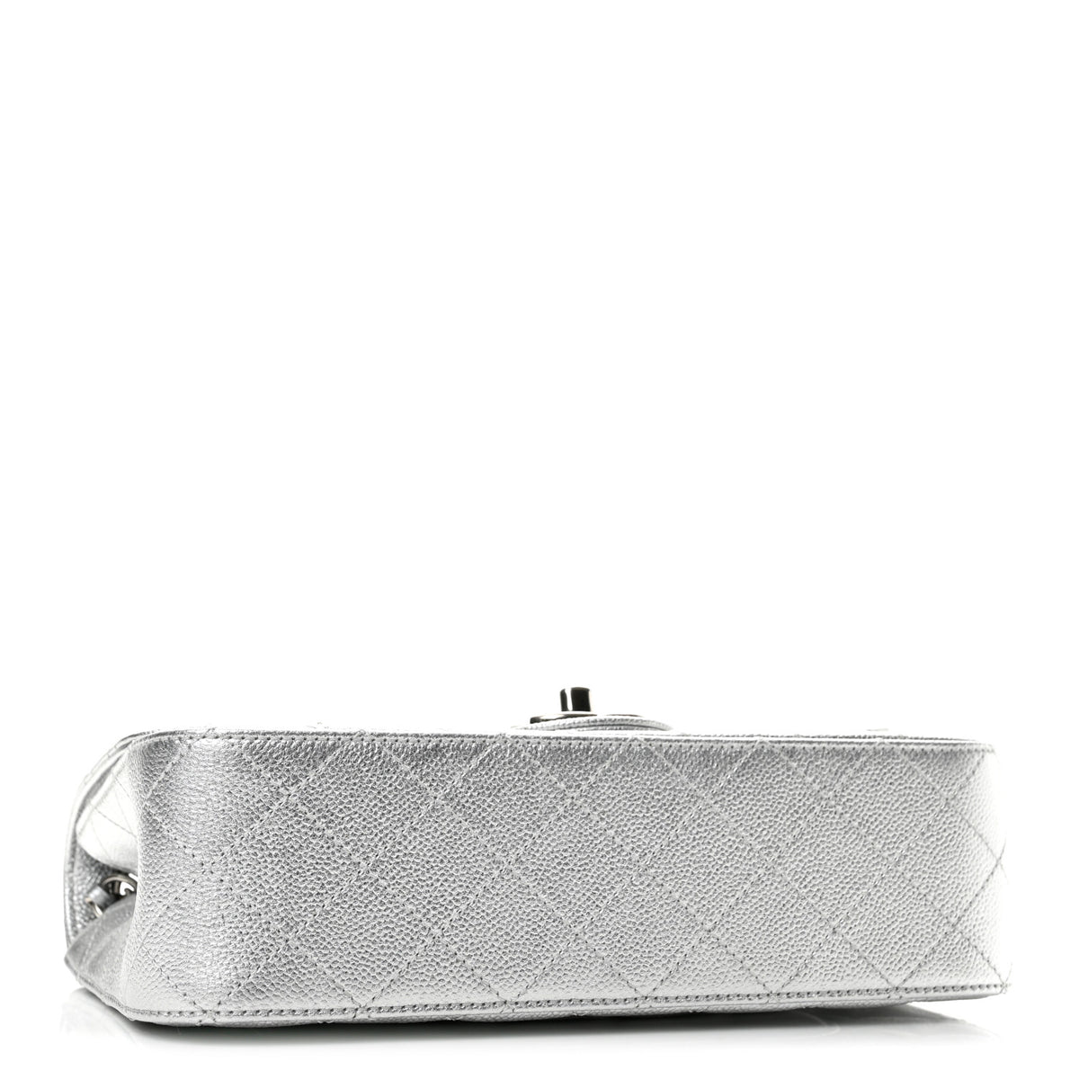 Chanel Metallic Caviar Quilted Medium CC Slide Flap Silver 4 of 12