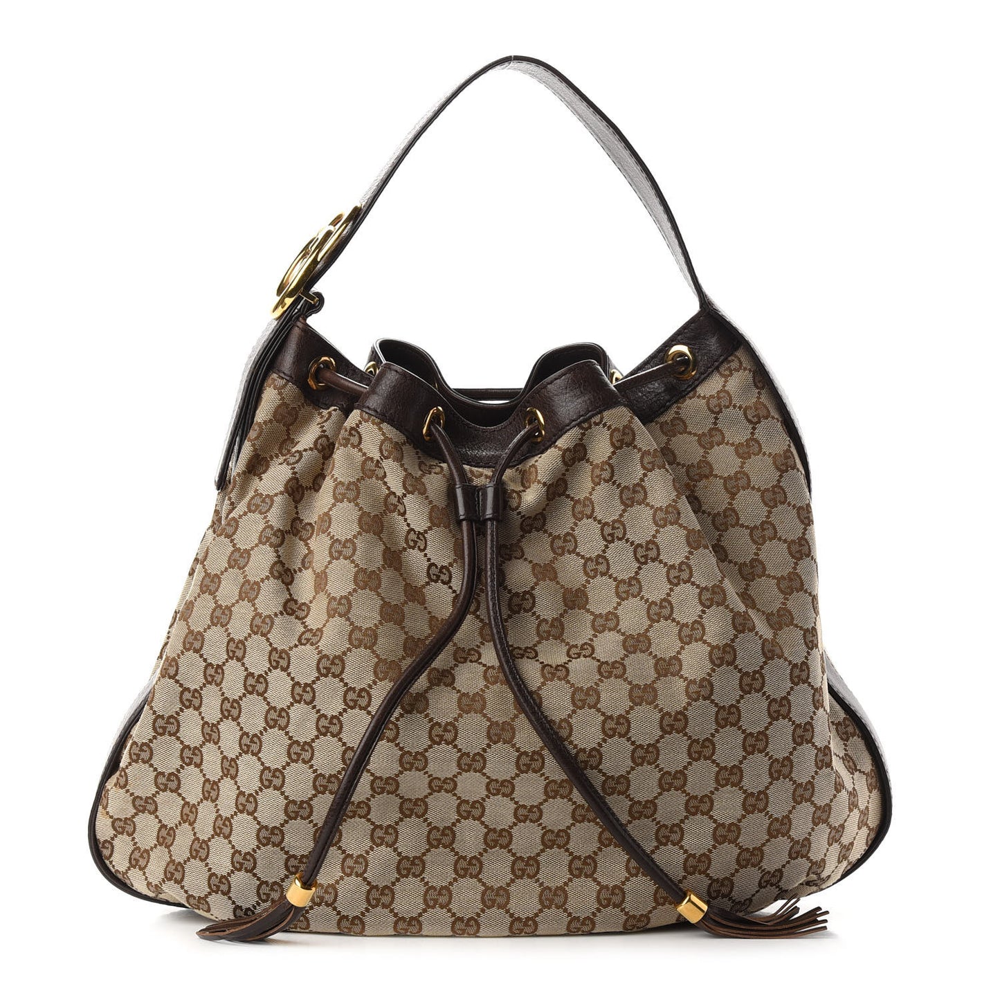 Monogram Medium Interlocking Icon Shoulder Bag Dark Brown
