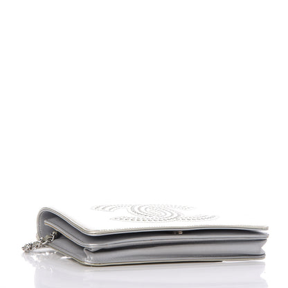 Chanel Patent Strass Wallet On Chain WOC Silver 4 of 13
