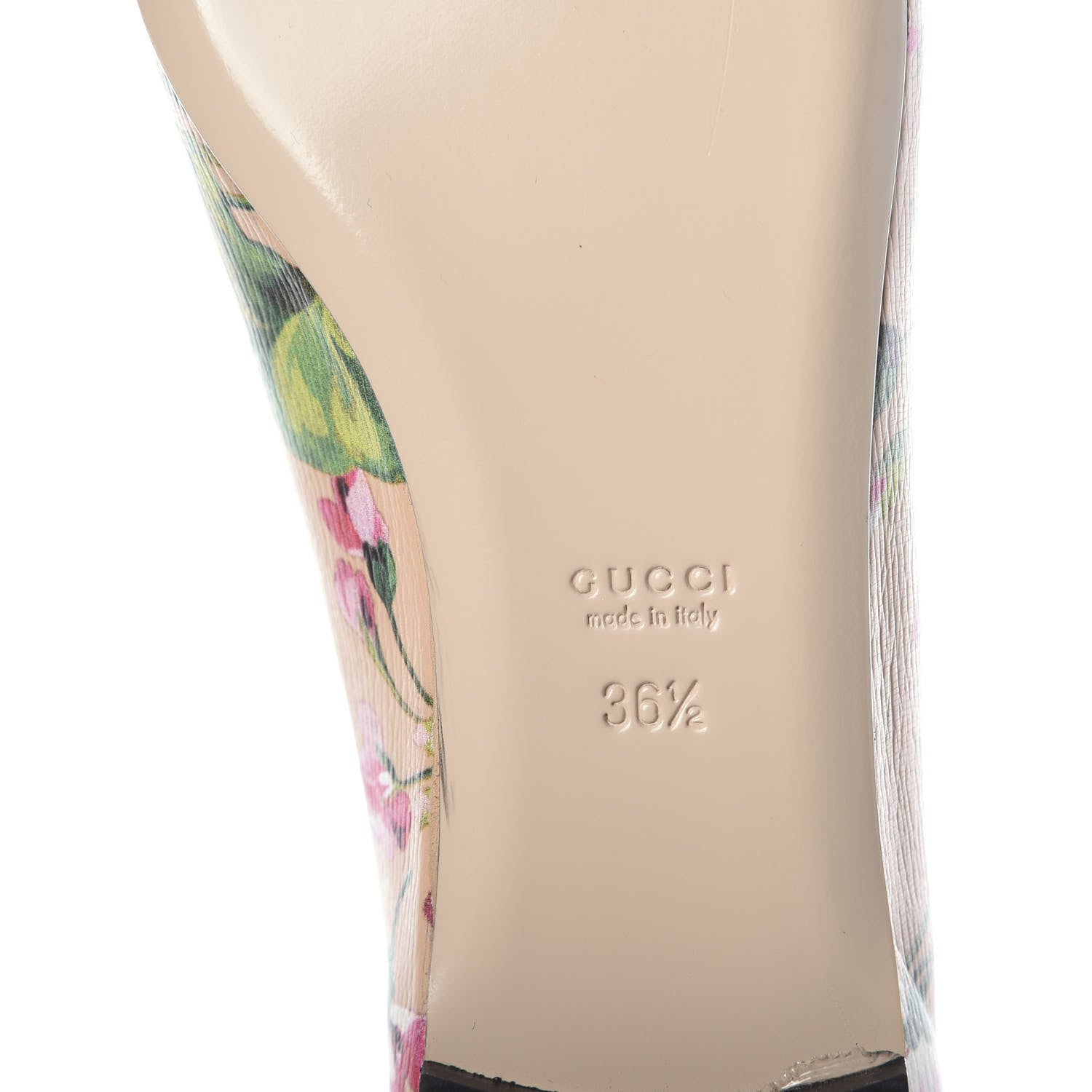 Gucci Calfskin Blooms Print Ballet Flats 36.5 Pink Apricot Multicolor 6 of 7