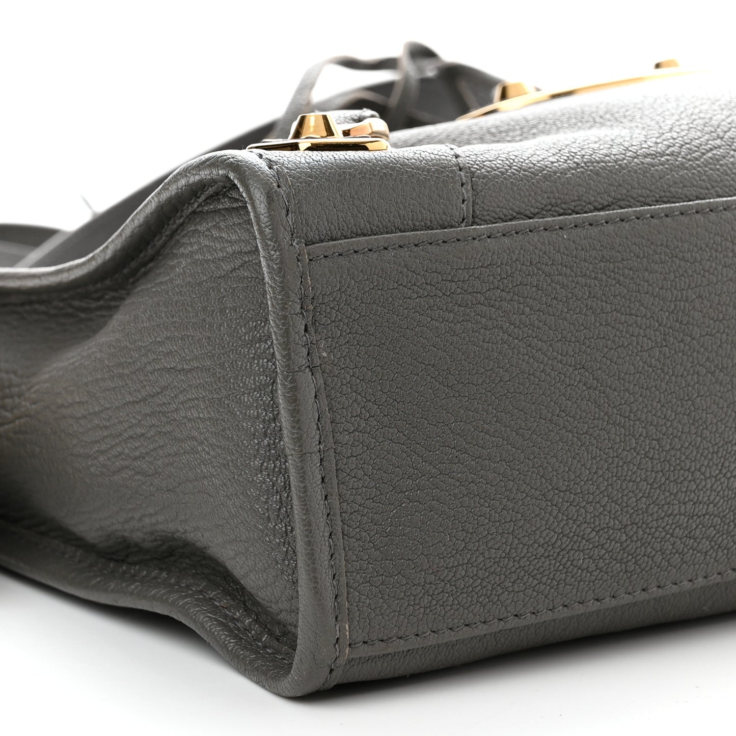 Chevre Gold Metallic Edge Hardware S City Gris Acier