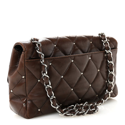 Chanel Lambskin Studded Medium Flap Brown 3 of 10