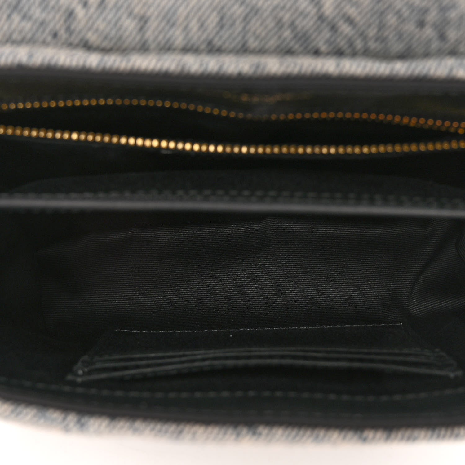 Saint Laurent Denim Y Quilted Monogram Toy Loulou Crossbody Bag Grey 5 of 10