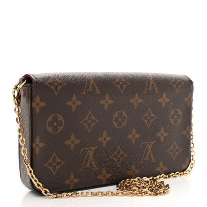 Louis Vuitton Monogram Pochette Felicie Chain Wallet Fuchsia 4 of 9