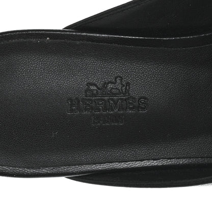 Hermes Goatskin Oz Mules 37 Black 8 of 9
