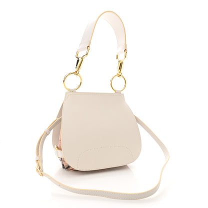 Burberry Calfskin Haymarket Check Large Bridle Saddle Bag Natural 3 of 13