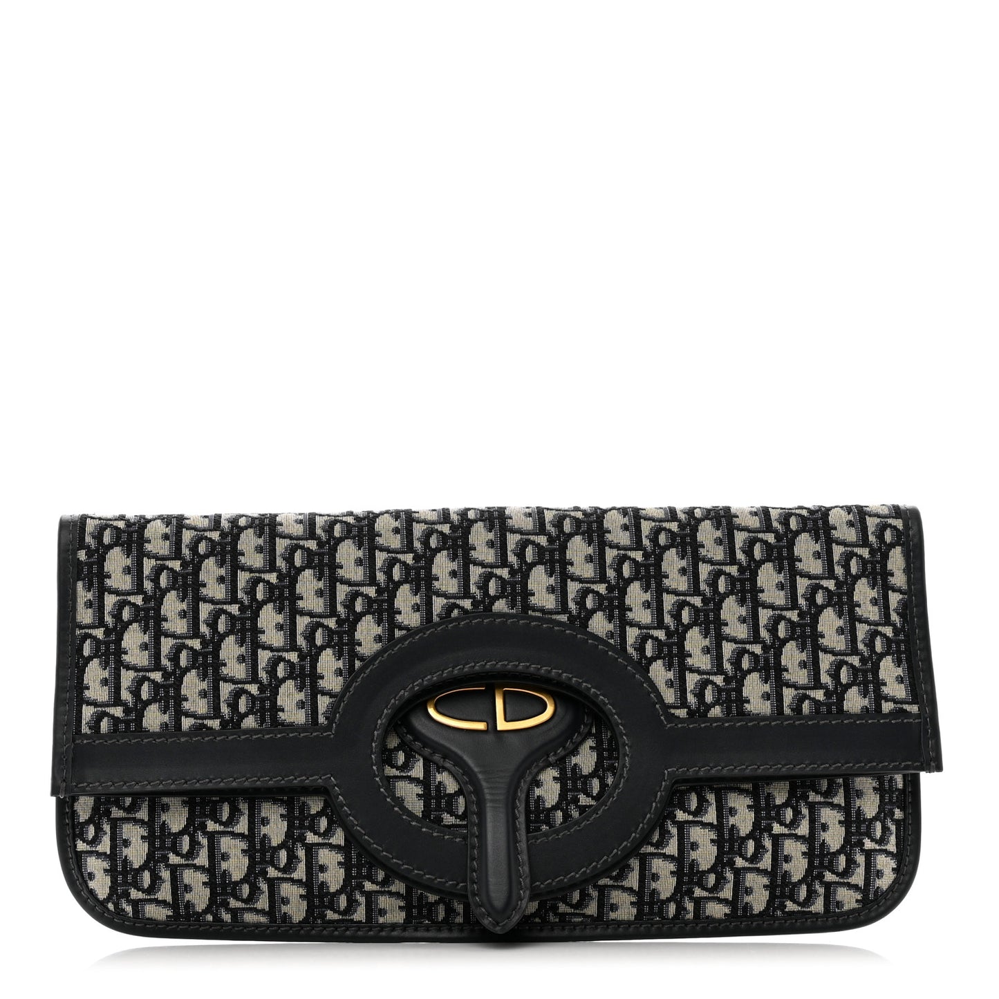 Oblique Fold Over Clutch Blue