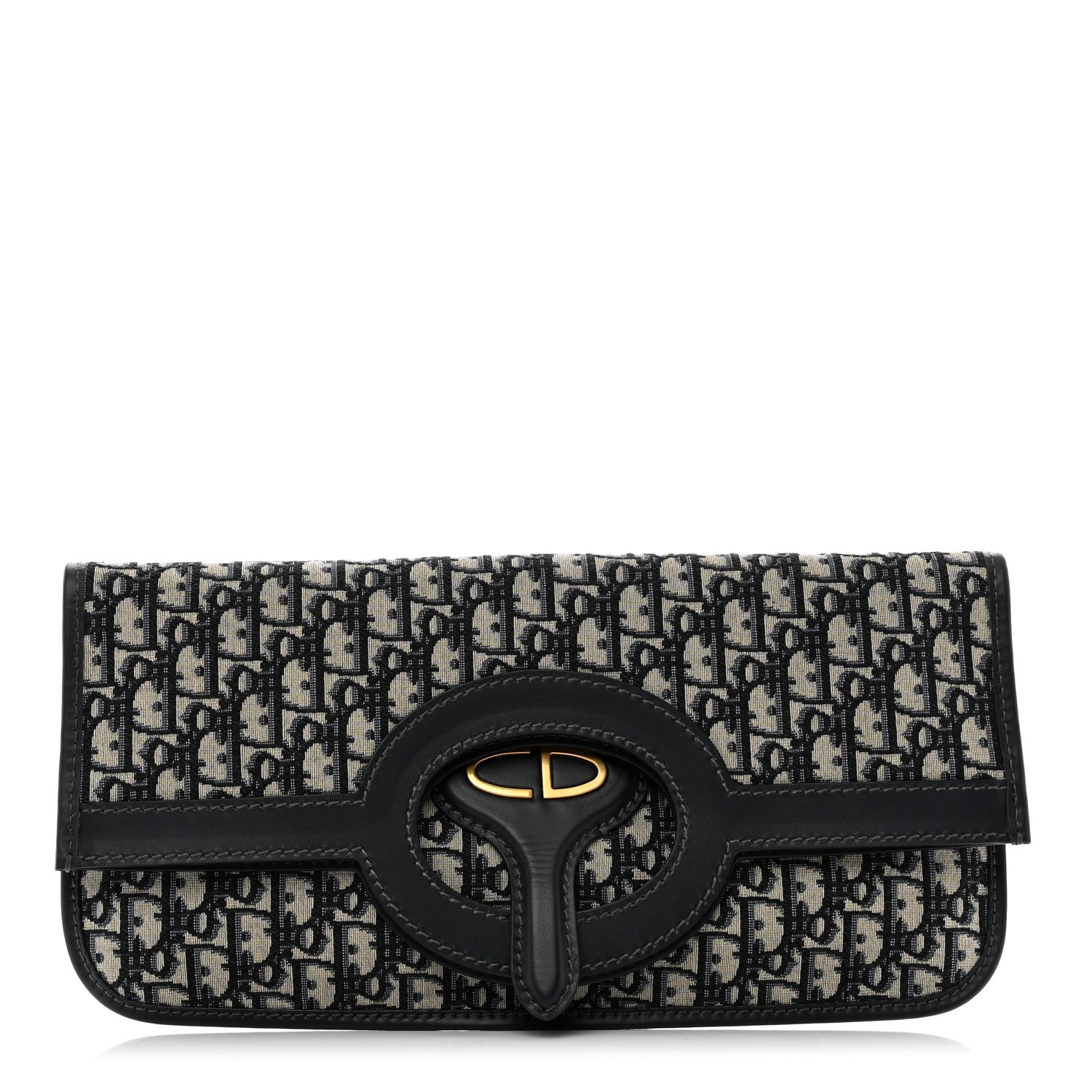 Christian Dior Oblique Fold Over Clutch Blue 1 of 6